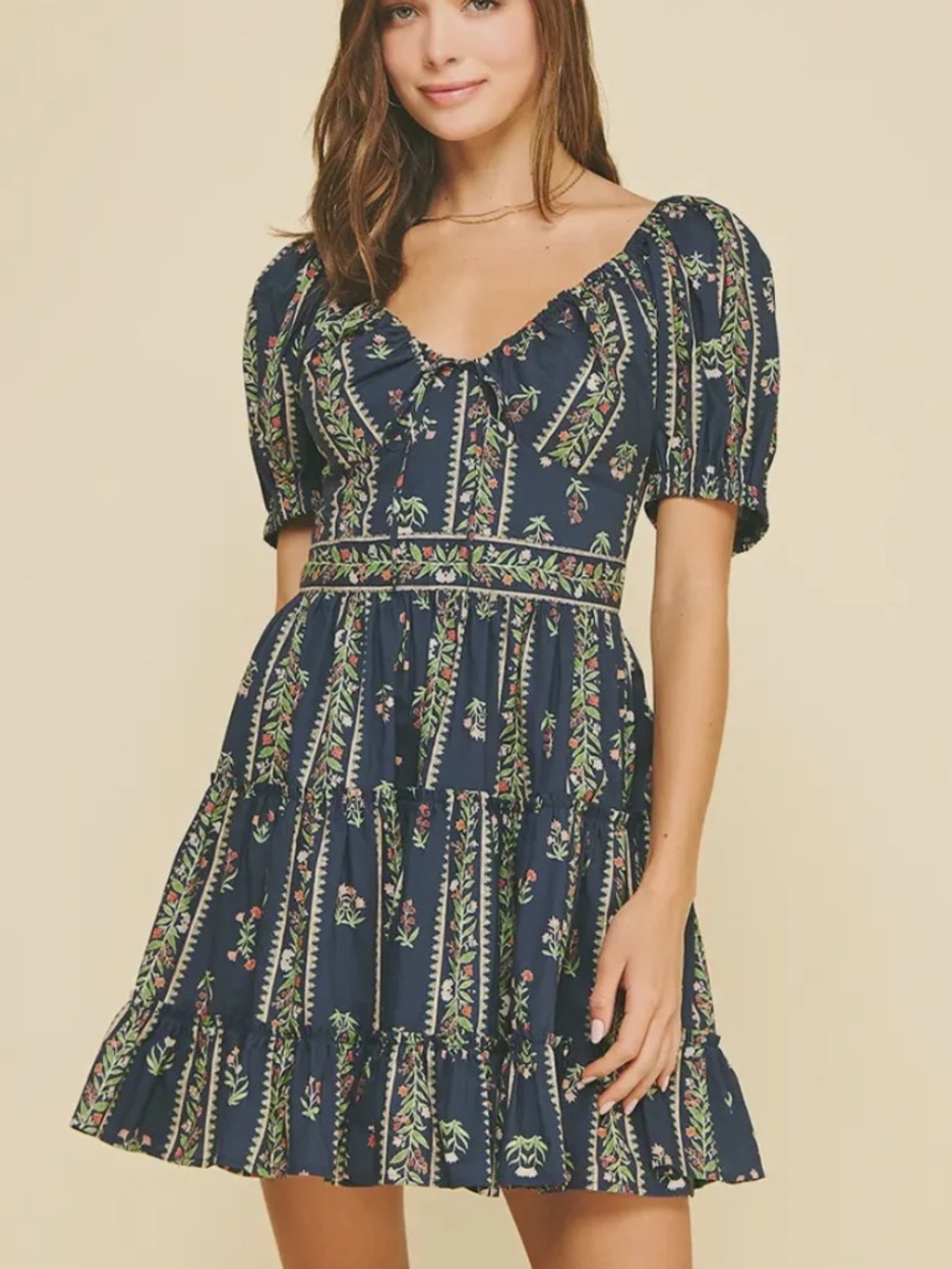 NWT Pinch Floral Puff Sleeve Mini Dress | Size Large